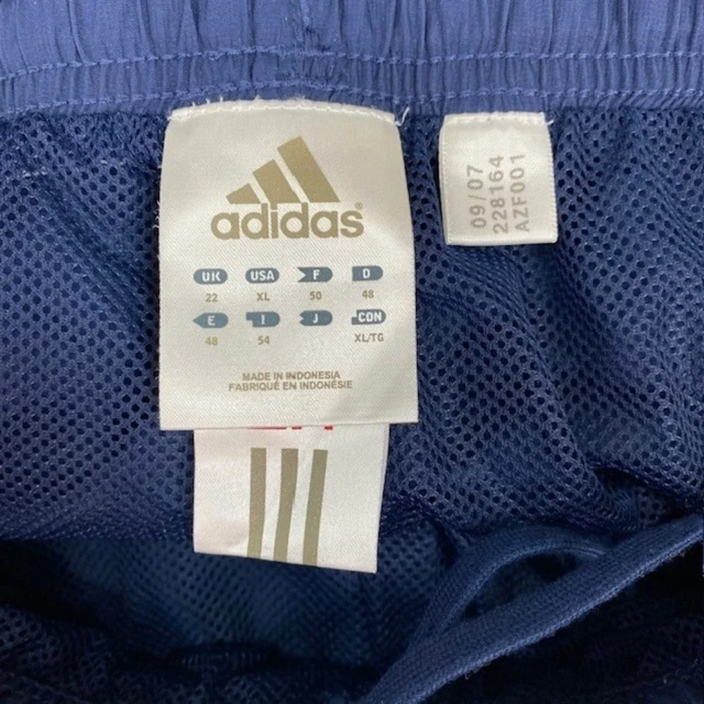 Adidas Men's Track Pants Athletic Training 3 Stripe Ankle Zip Navy Blue XL/TG‎